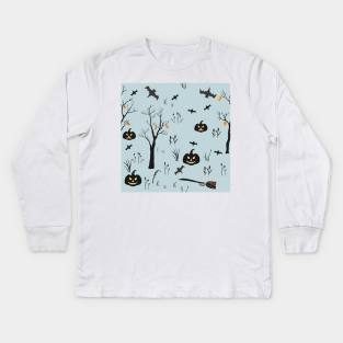 Halloween Pattern Kids Long Sleeve T-Shirt